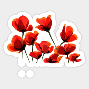 Poppy flowers illustration Sticker